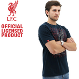 Liverpool FC Mens Crew T Shirt Tee Top Soccer Football - Navy Liverbird