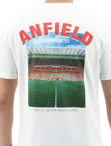 Liverpool FC Mens Crew T Shirt Tee Top Soccer Football - White Anfield