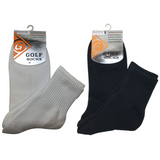 2 Pairs GOLF SOCKS Crew Quarter Plain Sock Sports Cotton Casual Cushion Foot