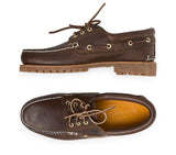 Timberland Mens Authentic 3 Eye Classic Boat Leather Shoes - Medium Brown