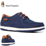 HUSH PUPPIES Mens Dusty Leather Shoes Soft Casual or Formal - Navy Nubuck