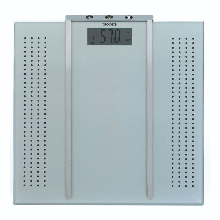 Propert 150kg Digital Bathroom Scales Tempered Glass Weight Checker Omega BIA - Silver