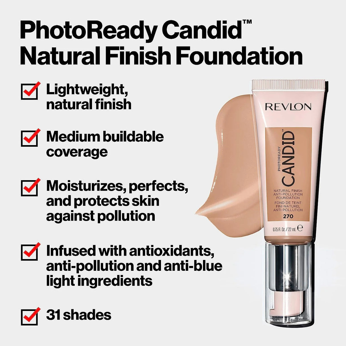 2x Revlon 22ml Photoready Candid Foundation - 510 Capuccino