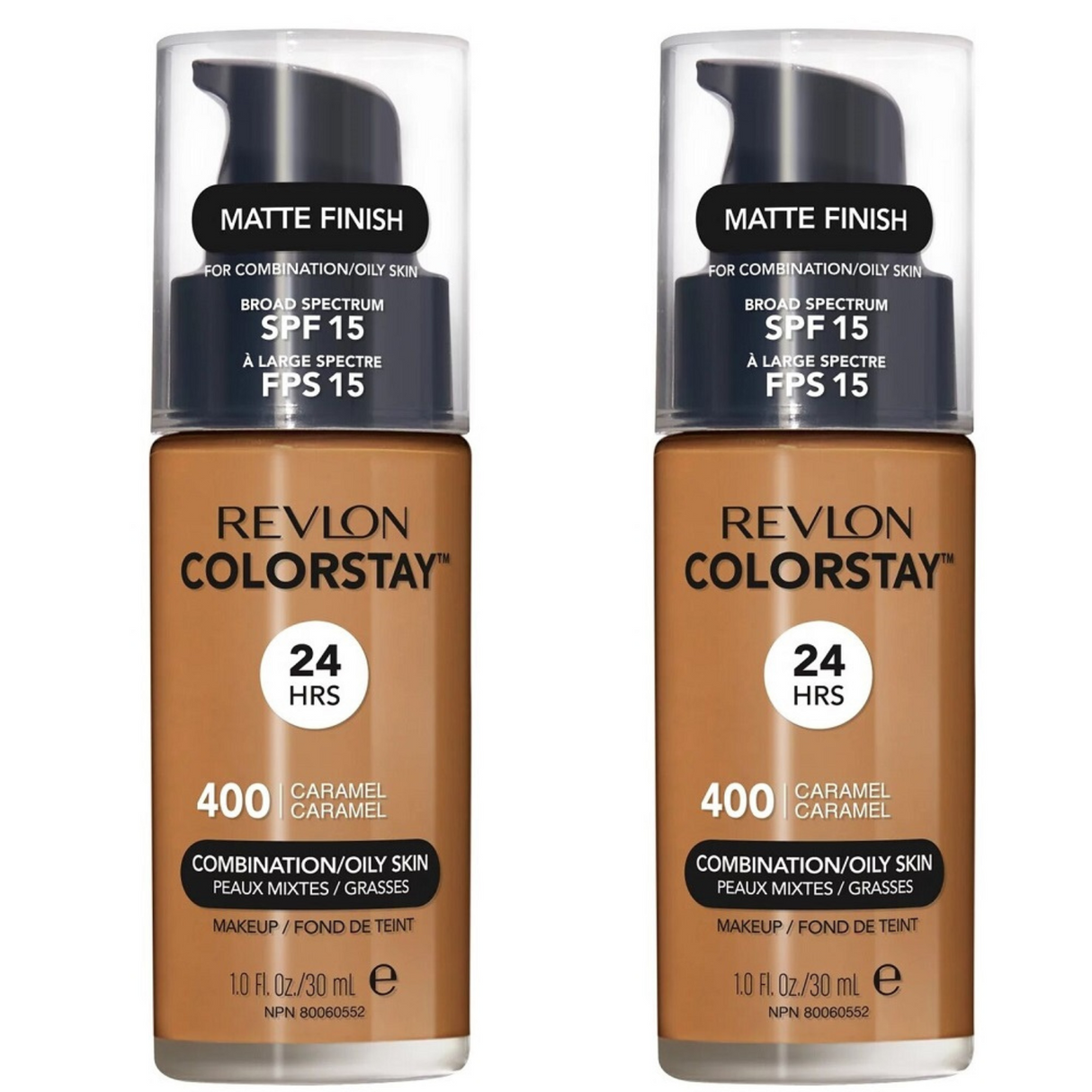 2x Revlon ColorStay Makeup for Combination Oily Skin SPF 15 - Caramel 400 - 30 ml