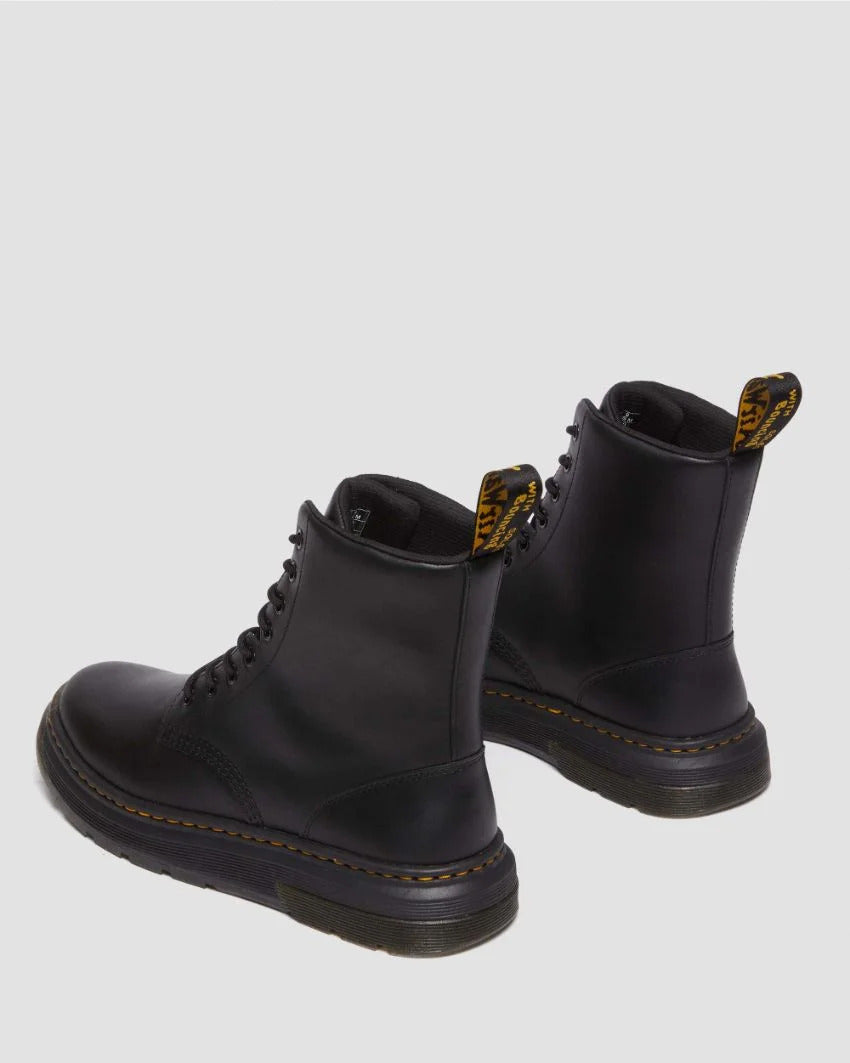 Dr. Martens Crewson 8 Eye Crazy Horse Leather Boots Combat Shoes - Black