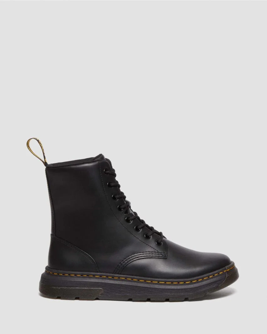 Dr. Martens Crewson 8 Eye Crazy Horse Leather Boots Combat Shoes - Black