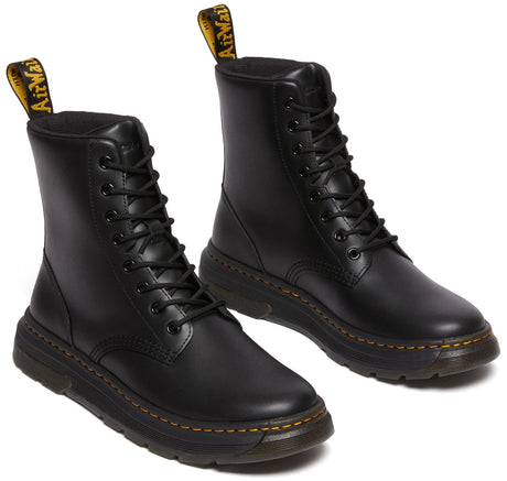 Dr. Martens Crewson 8 Eye Crazy Horse Leather Boots Combat Shoes - Black