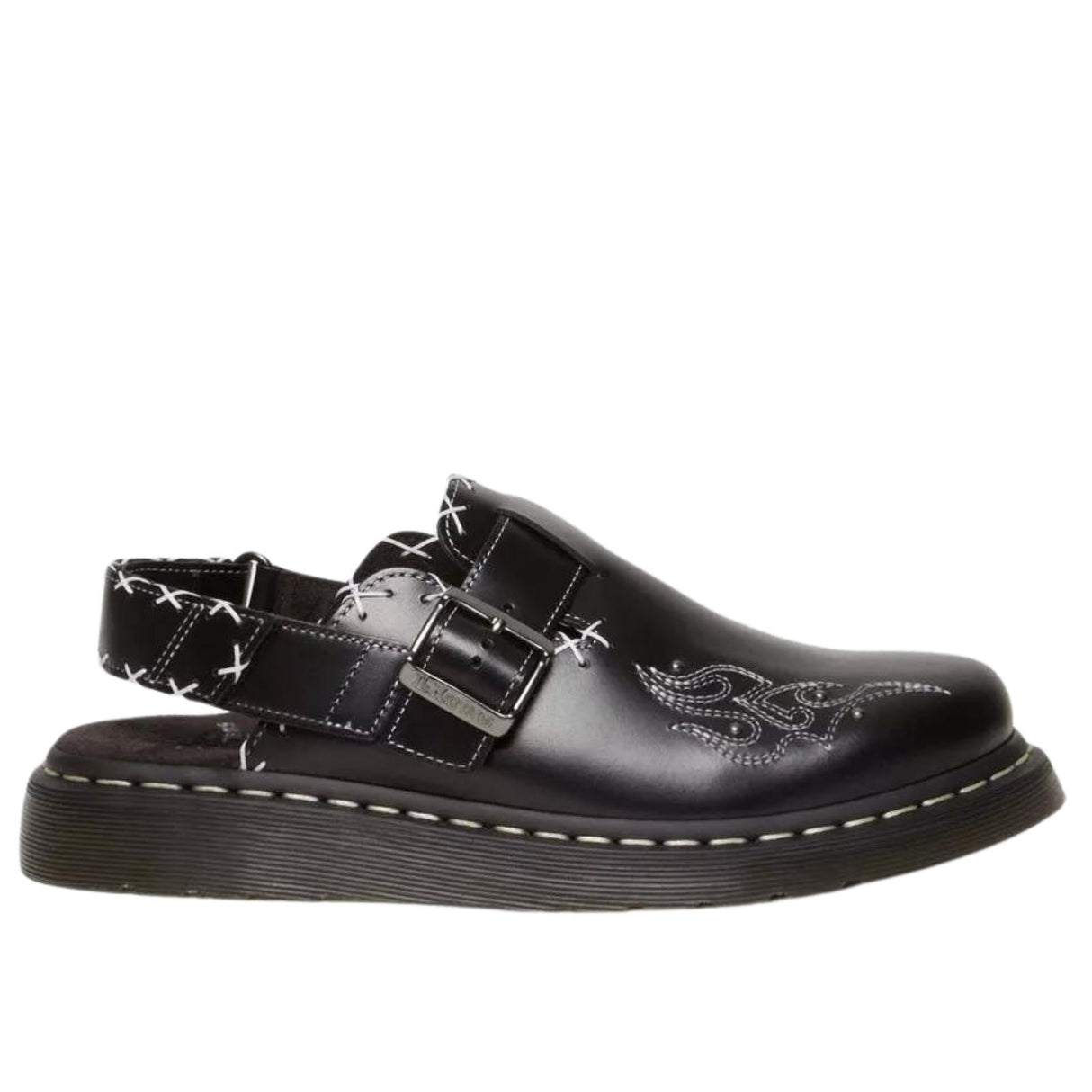 Dr. Martens Jorge II Gothic Americana Leather Sling Back Shoes Mary Jane - Black