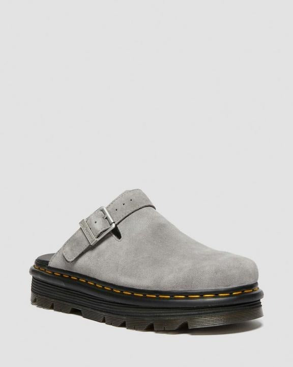 Dr. Martens ZebZag Suede Mule Sandals Slip On Shoes in Ultimate Grey