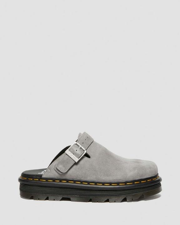 Dr. Martens ZebZag Suede Mule Sandals Slip On Shoes in Ultimate Grey