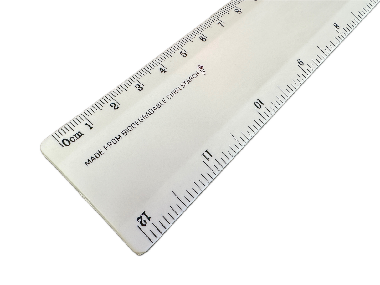 50x Bio Ruler 30cm Eco Friendly Biodegradable Corn BULK School Office - White