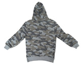 Code Zero Boys Hoodie Jumper Winter Warm Fleece - Grey Camouflage Camo