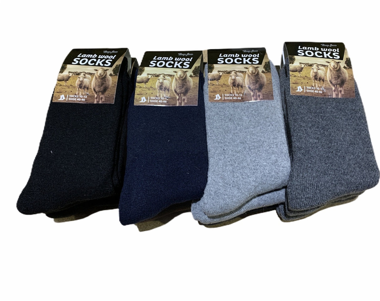 12 Pairs Mens Lambs Wool Socks Extra Warm Winter Thermal Soft