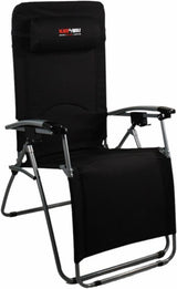 BlackWolf Folding Reclining Lounger Chair Quick Fold Down - Jet Black