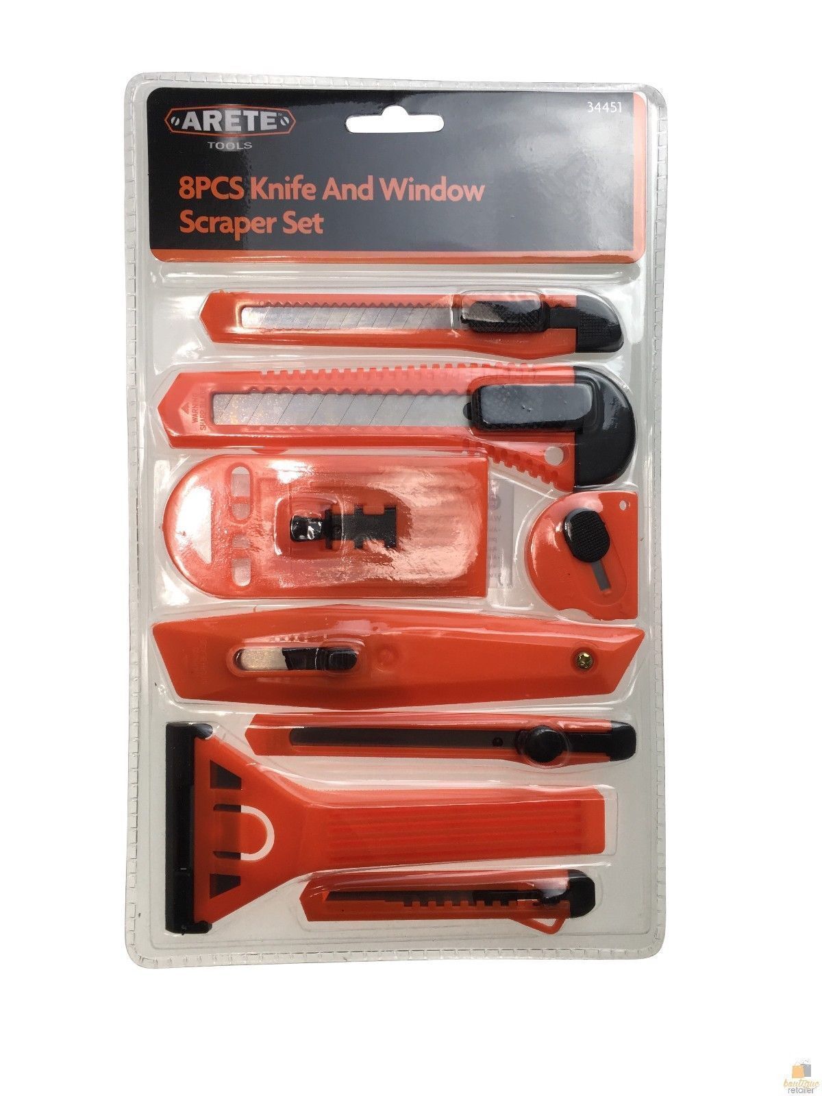 32pcs KNIFE & WINDOW SCRAPER SET Building Tools Box Cutters Spring Knives BULK