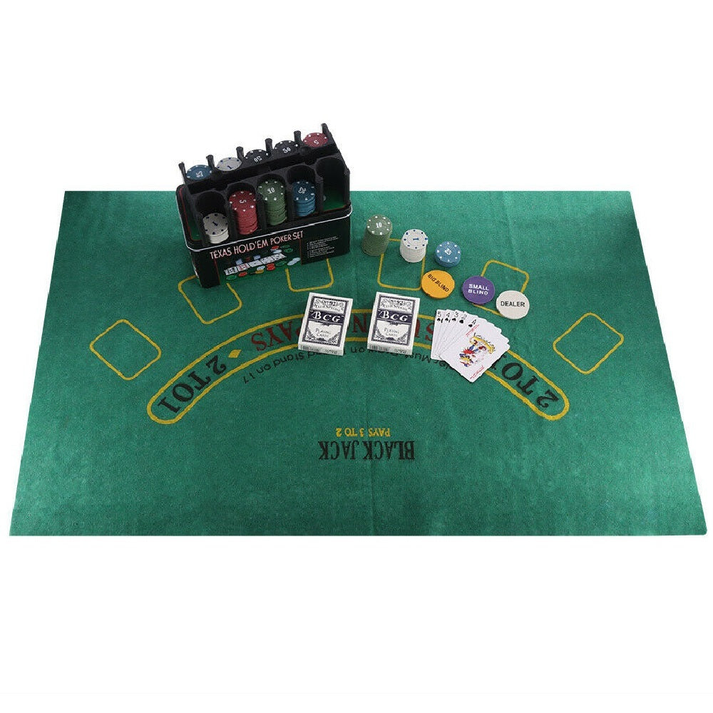 Texas Holdem Poker Set 200 POKER CHIPS with Chip Rack