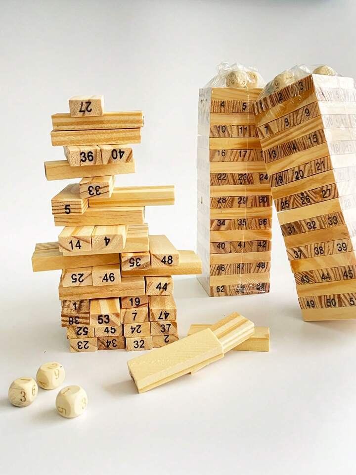 Wooden Blocks Stacking Tower Game Balance Toy