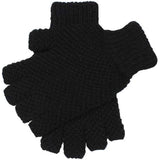 Dents Lanber Mens Tuckstitch Half Finger Unlined Wool Shooting Gloves in Black