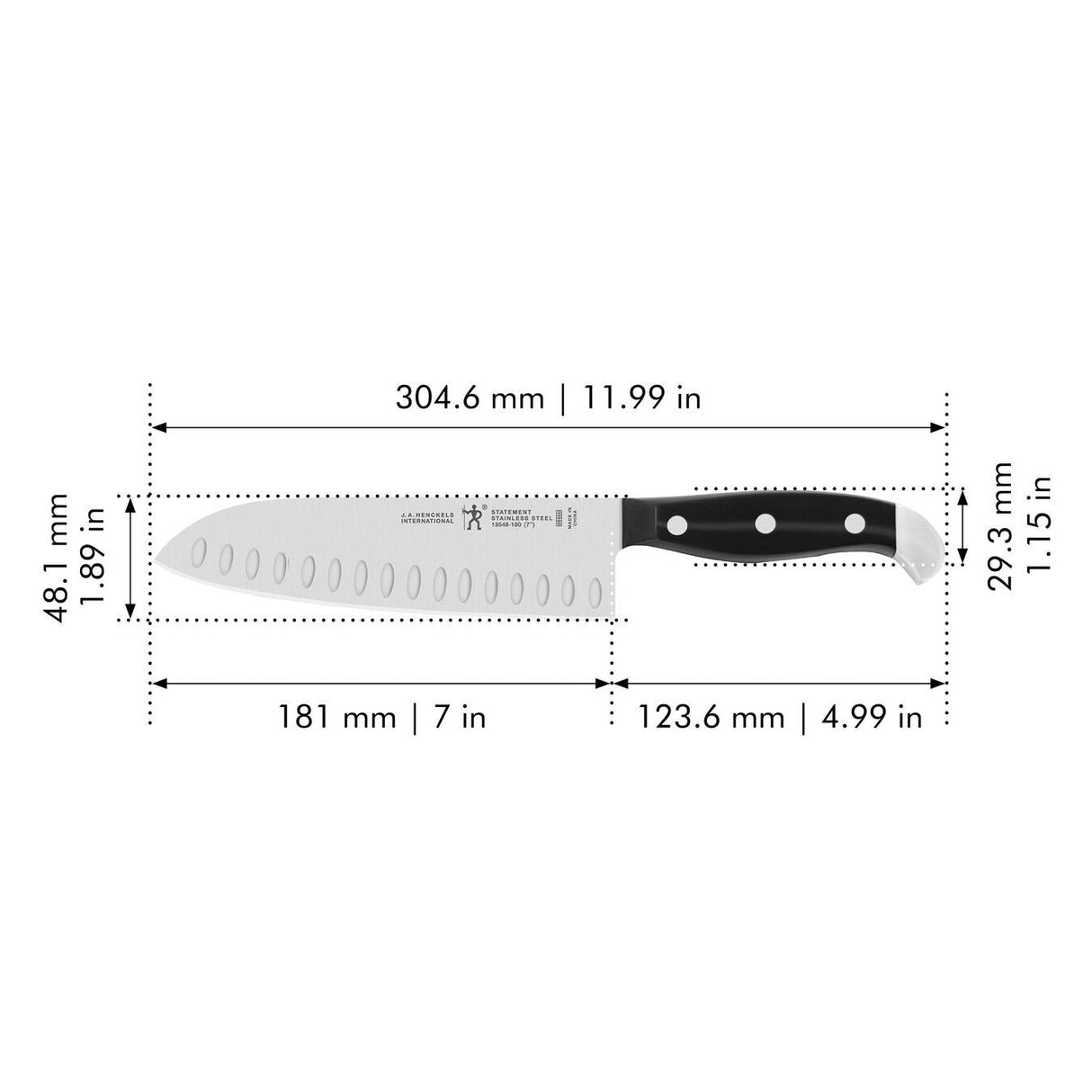 ZWILLING Santokumesser Hollow Edge Santoku Knife - 180 mm / 7"