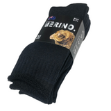 3 Pairs MERINO WOOL SOCKS Mens Heavy Duty Premium Thick Work Socks Cushion - Brown