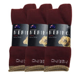 3 Pairs MERINO WOOL SOCKS Mens Heavy Duty Premium Thick Work Socks Cushion - Green