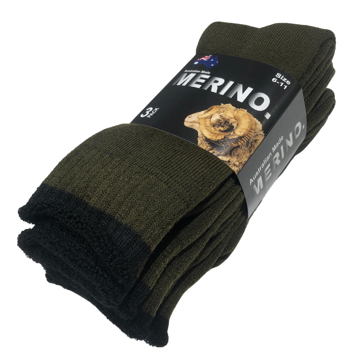 3 Pairs MERINO WOOL SOCKS Mens Heavy Duty Premium Thick Work Socks Cushion - Assorted