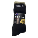 3 Pairs MERINO WOOL SOCKS Mens Heavy Duty Premium Thick Work Socks Cushion