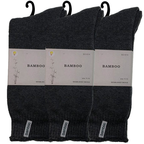 3 Pairs PREMIUM BAMBOO SOCKS Mens Heavy Duty Thick Work Socks BULK Cushion - Navy Blue