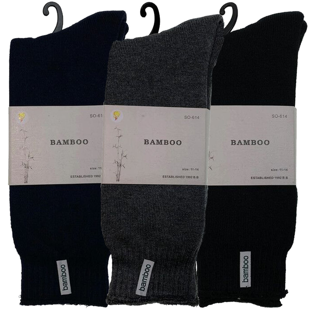 3 Pairs PREMIUM BAMBOO SOCKS Mens Heavy Duty Thick Work Socks BULK Cushion