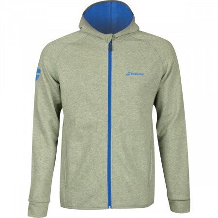 Babolat Boys Core Club Zipped Hoody Hoodie Sport Junior Kids Children - Grey/Blue