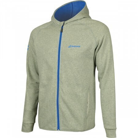 Babolat Boys Core Club Zipped Hoody Hoodie Sport Junior Kids Children - Grey/Blue