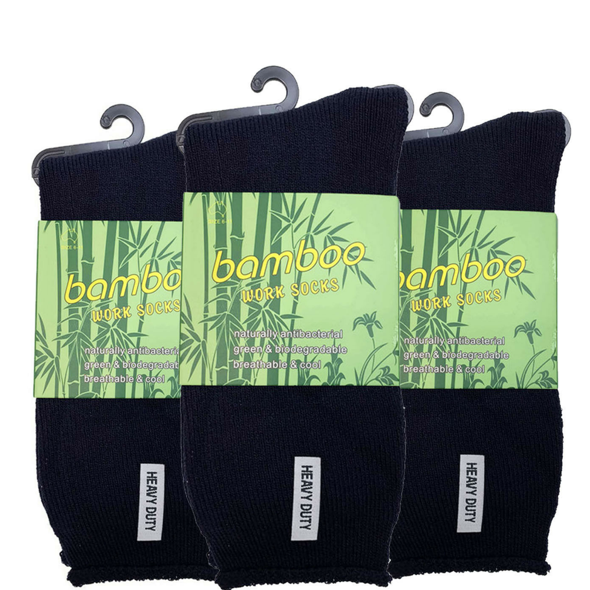 3 Pairs PREMIUM BAMBOO SOCKS Mens Heavy Duty Thick Work Socks Cushion BULK