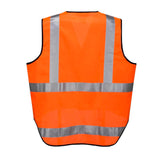 3x HUSKI Hi Vis Patrol Vest 3M Tape Safety Workwear High Visibility Bulk - Orange