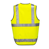 3x HUSKI Hi Vis Patrol Vest 3M Tape Safety Workwear High Visibility Bulk - Yellow