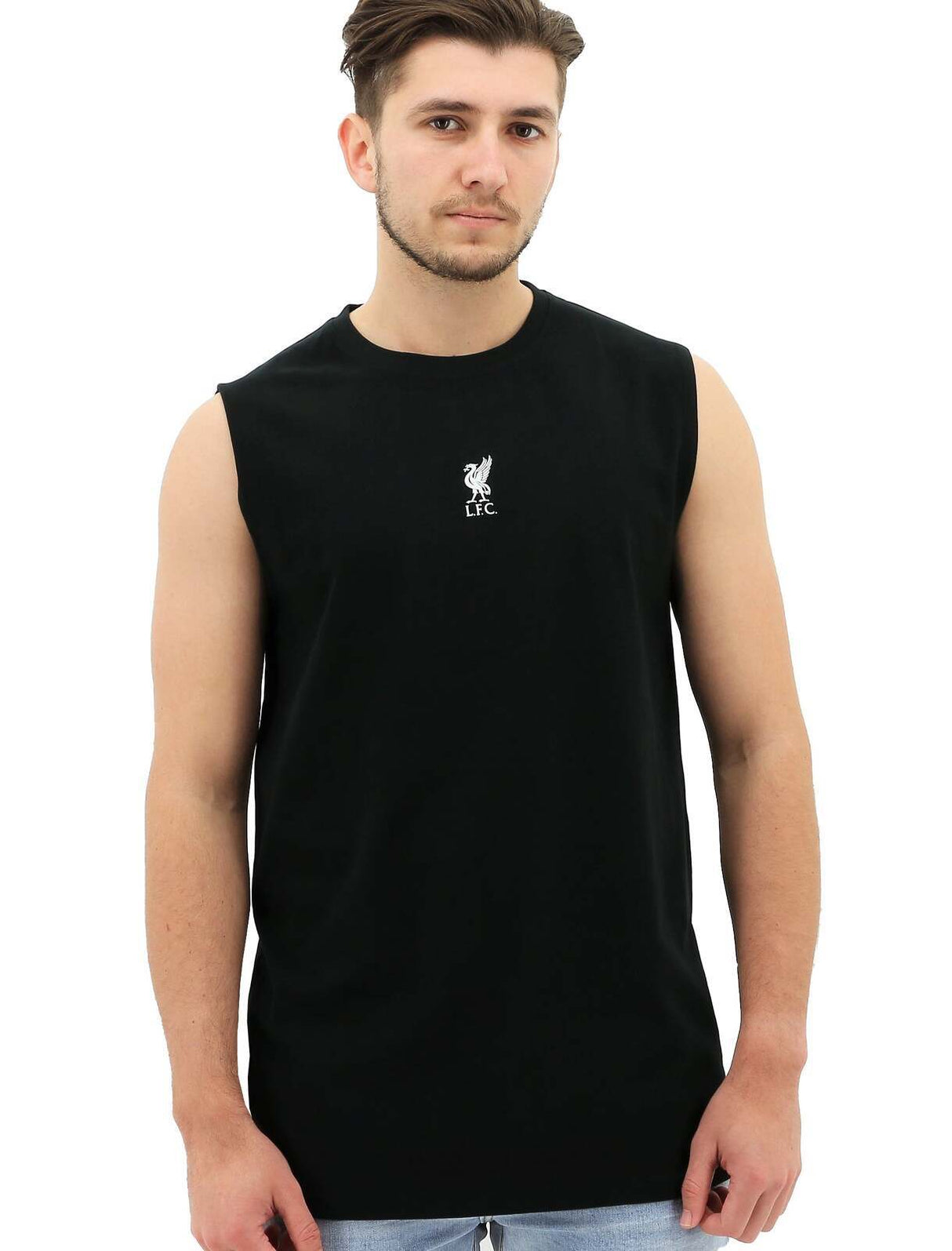 Liverpool FC Mens Muscle Tank Top T-Shirt Vest Soccer Official Licensed - Black