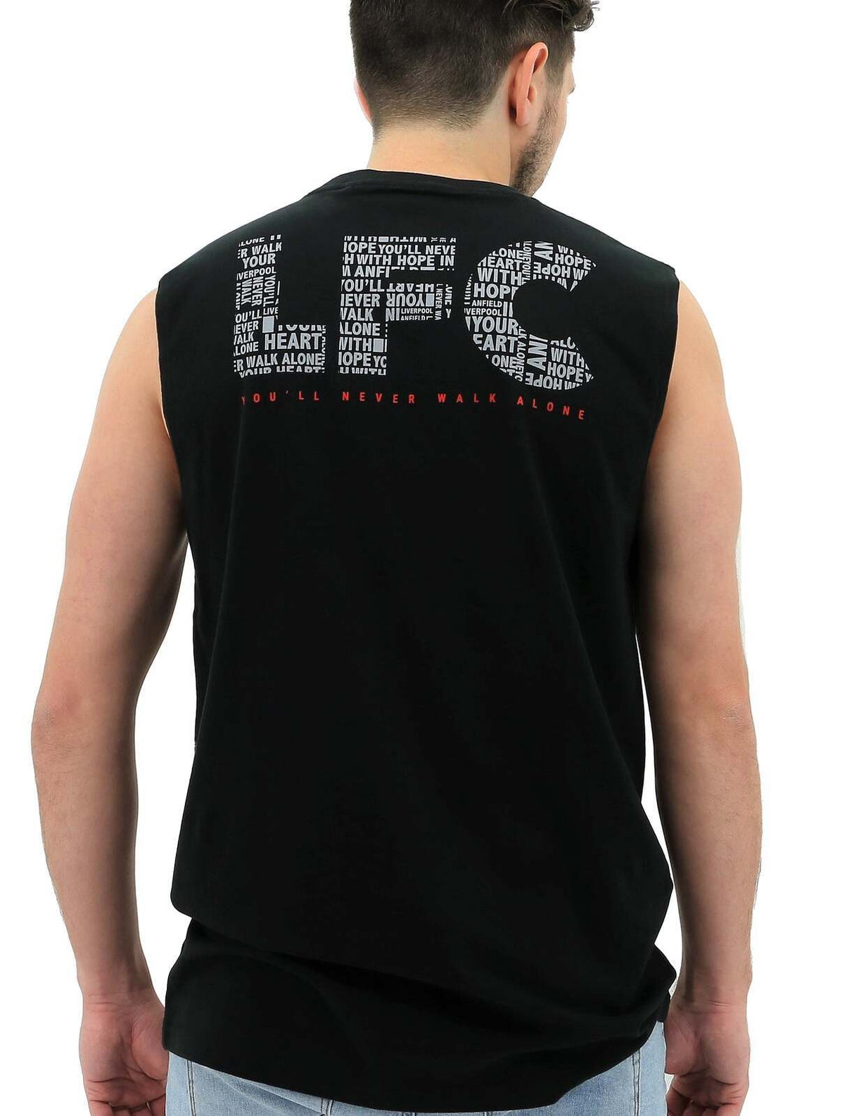 Liverpool FC Mens Muscle Tank Top T-Shirt Vest Soccer Official Licensed - Black