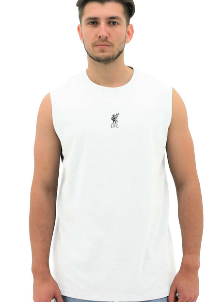 Liverpool FC Mens Muscle Tank Top T-Shirt Vest Soccer Official Licensed - White