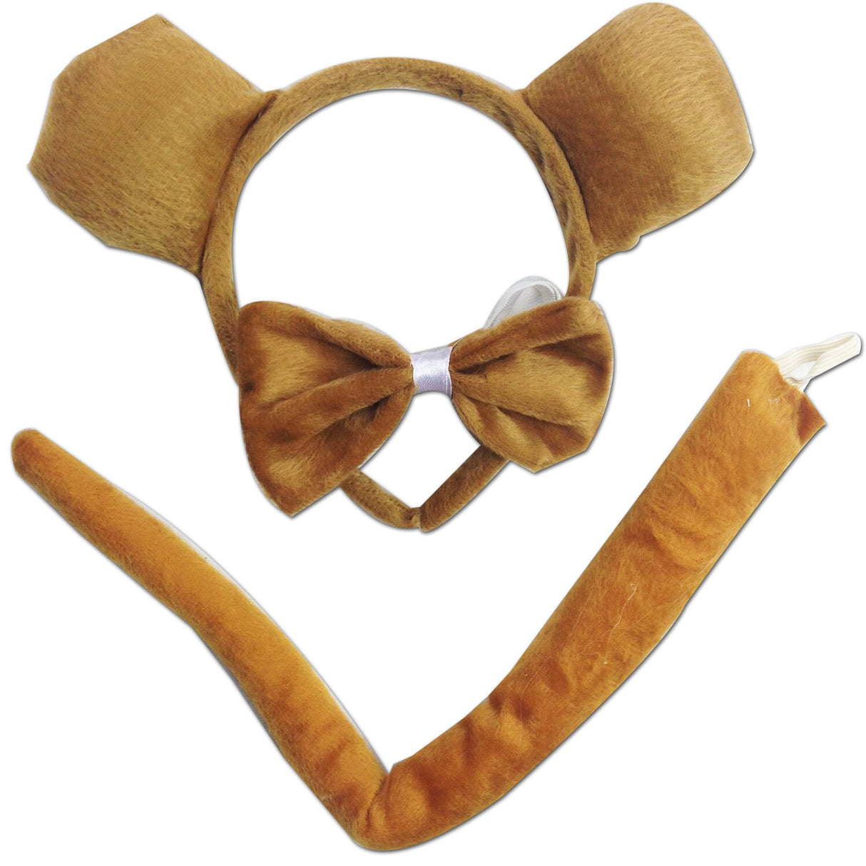 3pcs Set Animal Costume Dress Up Party Bow Tie Tail Ears Book Week - Dark Brown Bear