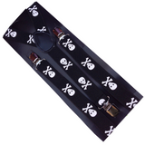 3x Mens Suspenders Braces Adjustable Strong Clip On Elastic Formal Wedding Slim - Black with White Skulls