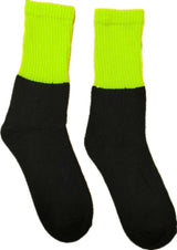 3x Pairs HI VIS SOCKS Workwear Work Safety Tradie High Visibility Fluro - Yellow