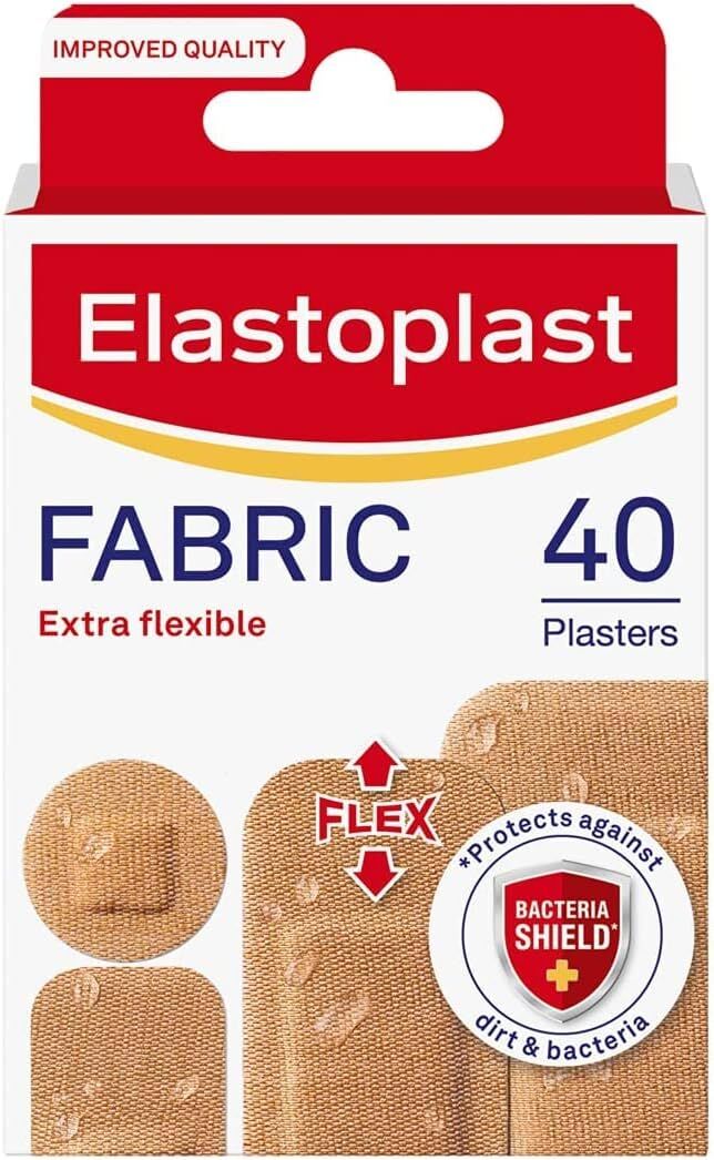 Elastoplast Fabric Extra Flexible Plaster, Pack of 40