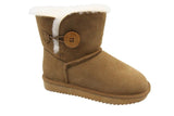 Grosby Womens Button UGG Boots Sheepskin Water Resistant Ankle Shoes Slippers