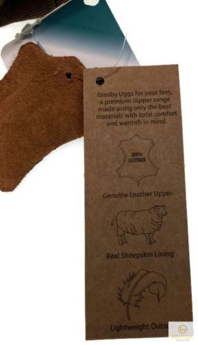 Grosby Womens Button UGG Boots Sheepskin Water Resistant Ankle Shoes Slippers - Chestnut