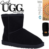 GROSBY Jillaroo Womens UGG Boots Genuine Sheepskin Suede Leather Moccasins - Black