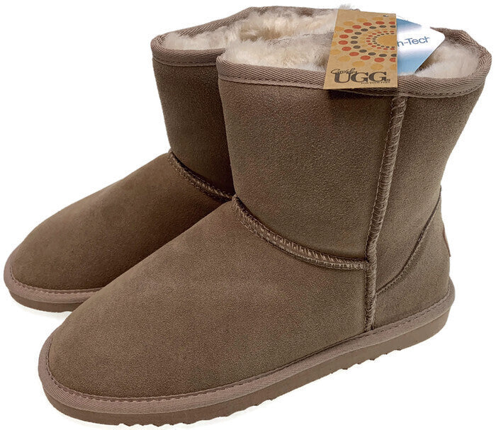 GROSBY Jillaroo Ladies UGG Boots Genuine Sheepskin Suede Leather High Classic Moccasins - Mushroom