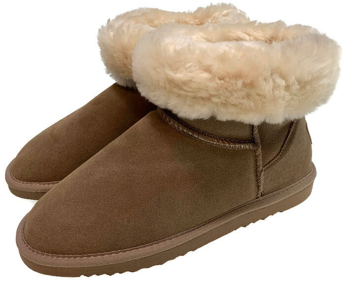 GROSBY Jillaroo Ladies UGG Boots Genuine Sheepskin Suede Leather High Classic Moccasins - Mushroom