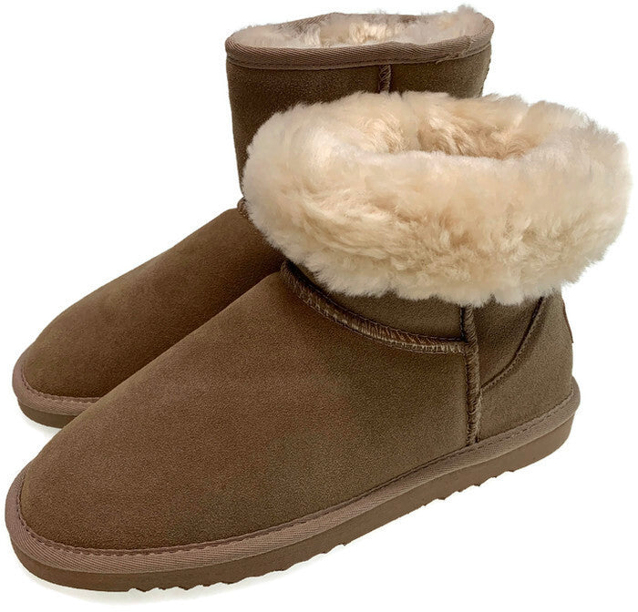 GROSBY Jillaroo Ladies UGG Boots Genuine Sheepskin Suede Leather High Classic Moccasins - Mushroom