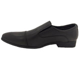 Grosby Mens Antonio Slip On Vegan Leather Shoes Work Formal Dress - Black