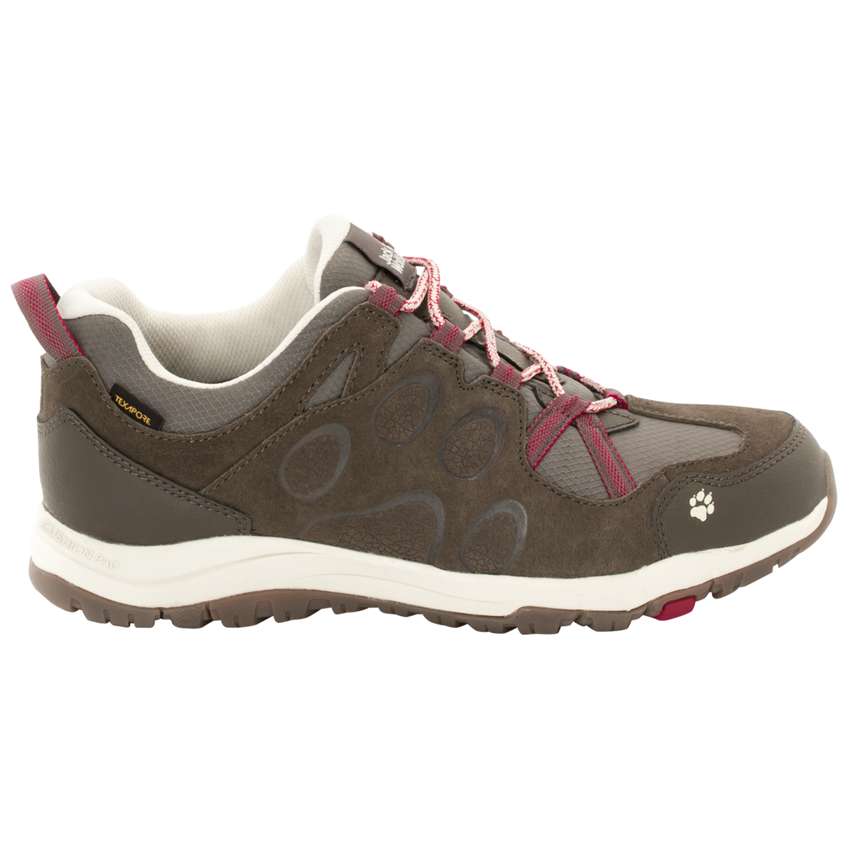 Jack Wolfskin Womens Shoes Hiking Trekking Rocksand Texapore Low - Dark Ruby