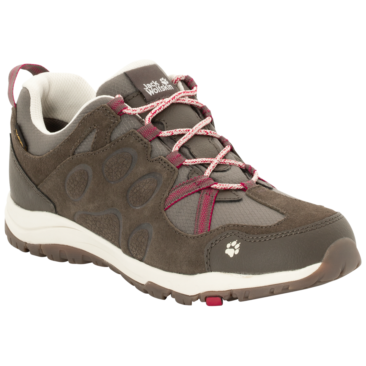 Jack Wolfskin Womens Shoes Hiking Trekking Rocksand Texapore Low - Dark Ruby - Dark Ruby